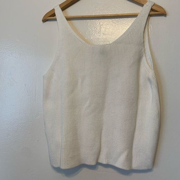 Seven all mankind button up tank in white cotton blend size L , NWT - Picture 4 of 7